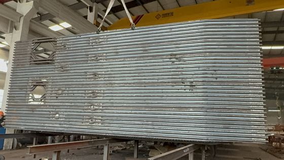 Ściany membranowe kotłowni ogniowo-wodnej z konstrukcją ze stali stopowej ognioodpornej klasy A